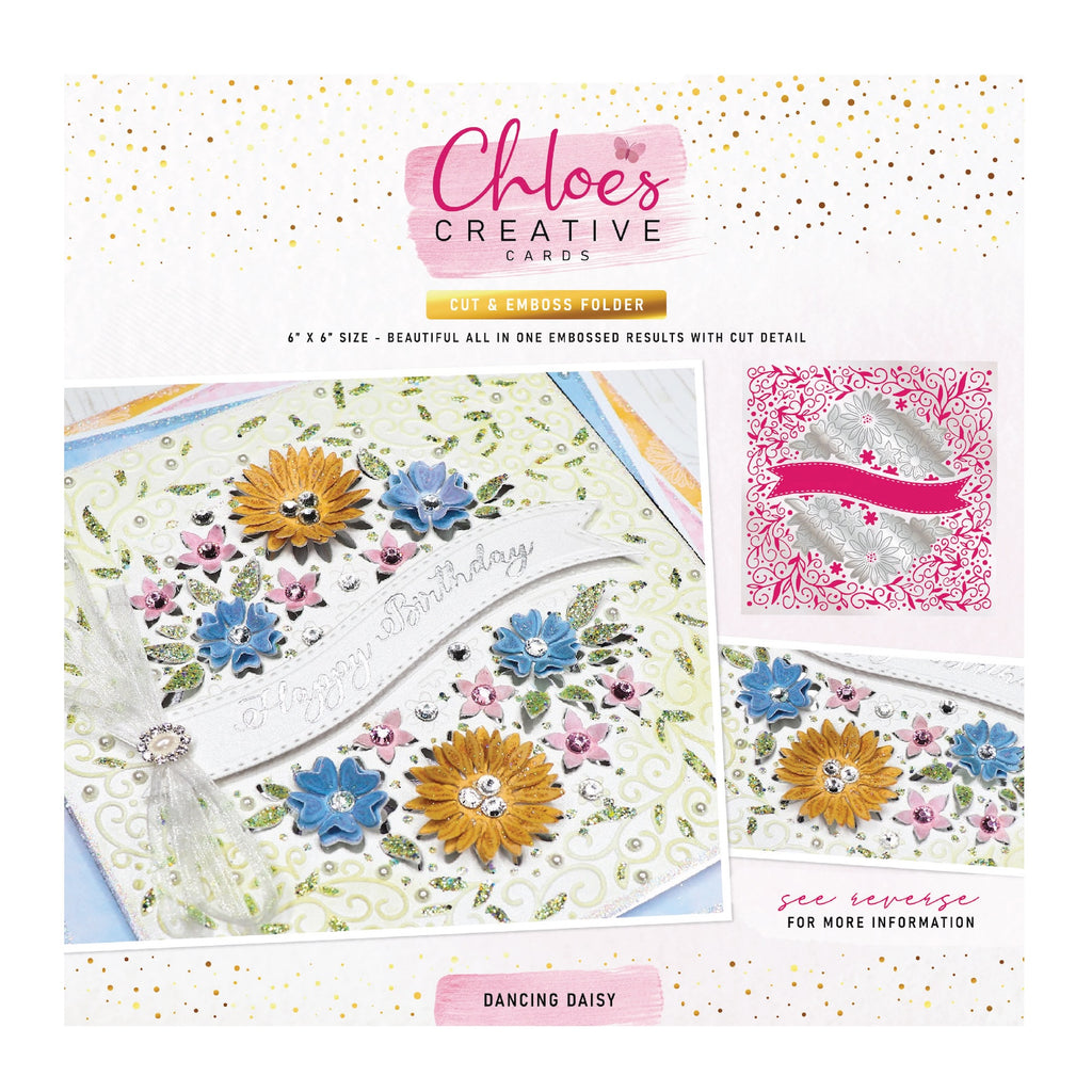 Chloe's Creative Cards Dancing Daisy Cut and Emboss Folder c-cemb-danced