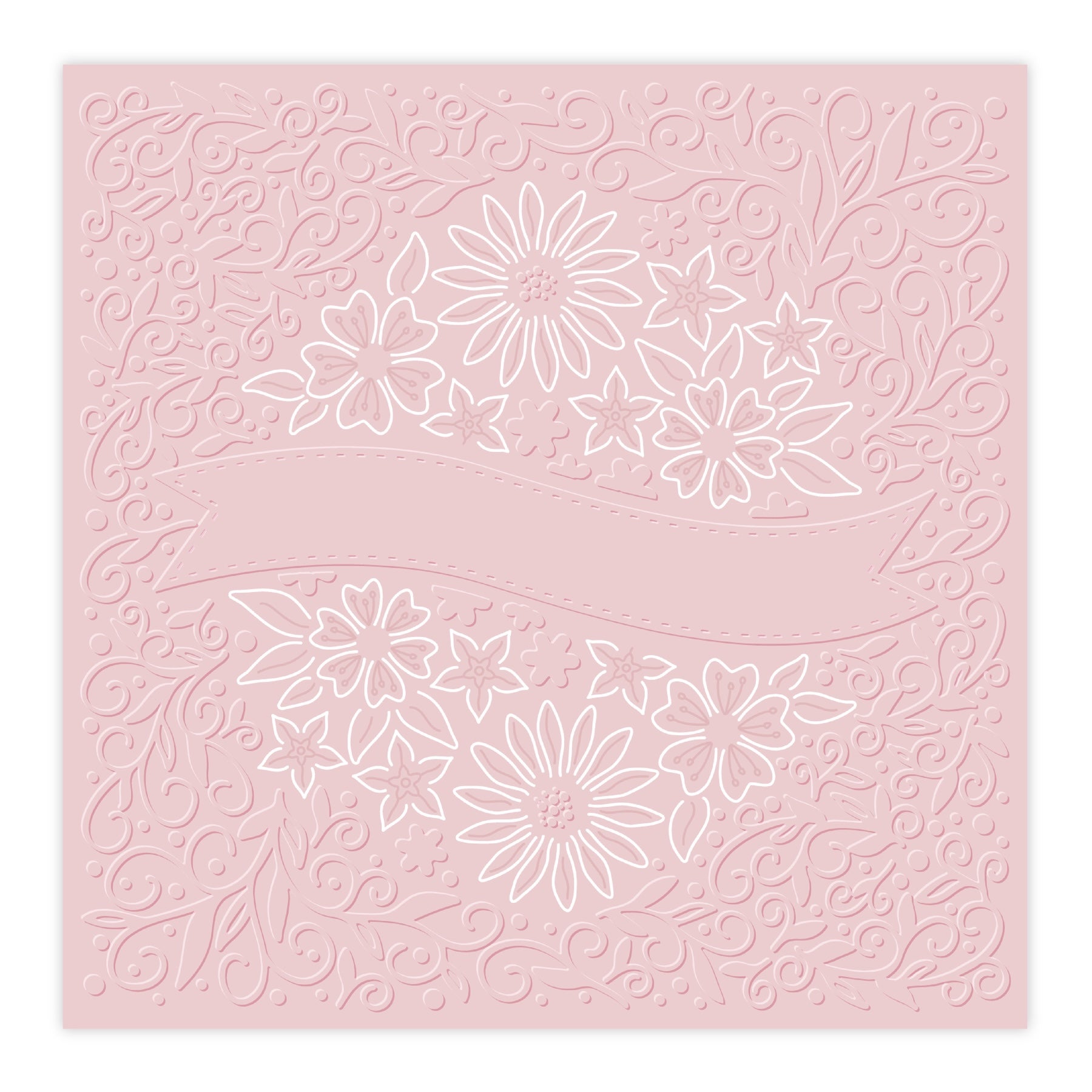 Chloe's Creative Cards Dancing Daisy Sentiments Dies, Stamps and Cut and Emboss Folder Bundle line art folder