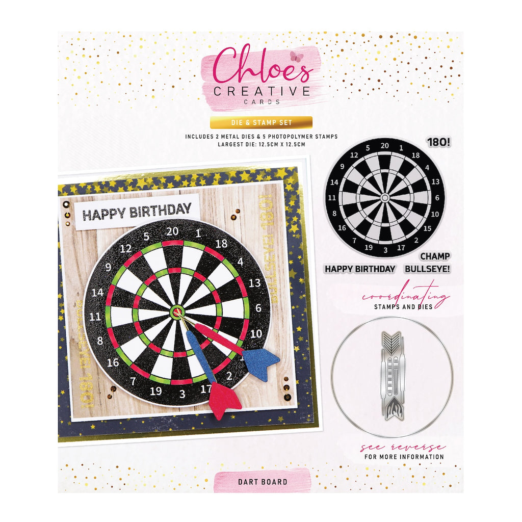 Chloe's Creative Cards Dart Board Die and Stamp Set c-diest-hhdarts