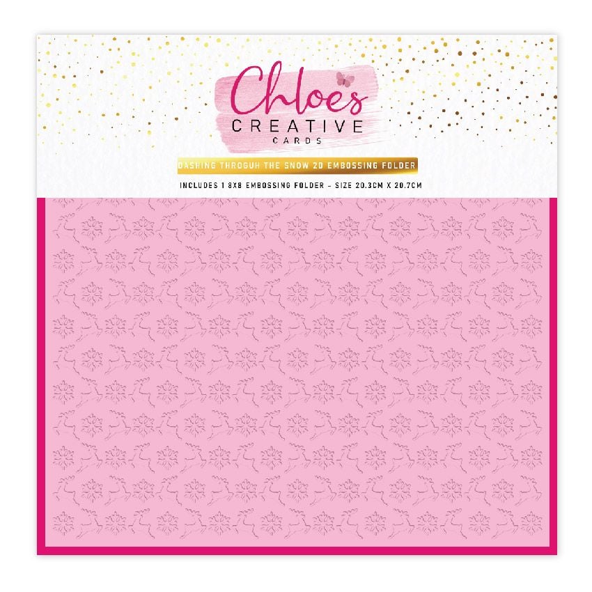 Chloe’s Creative Cards Dashing Through The Snow 2D Embossing Folder c-8emb-dash
