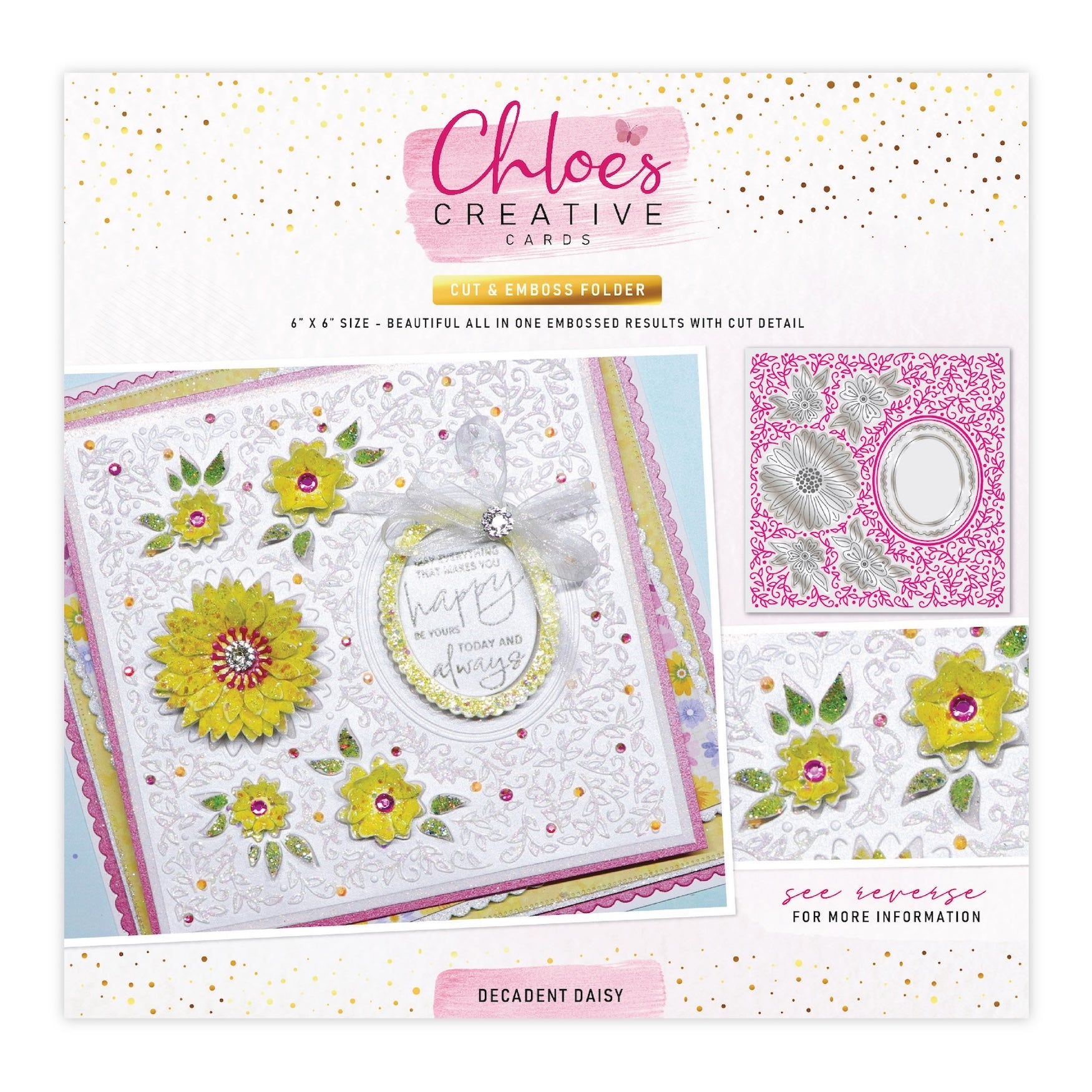 Chloe's Creative Cards Decadent Daisy Cut and Emboss Folder c-cemb-decd