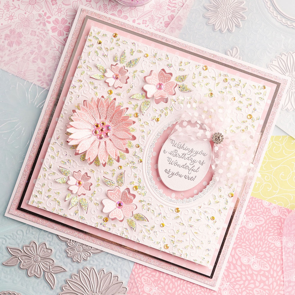 Chloe's Creative Cards Decadent Daisy Cut and Emboss Folder c-cemb-decd birthday