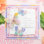 Chloe’s Creative Cards Delightful Butterflies 3D Embossing Folder, Die and Stamp Set c-3dembdiest-db birthday pastel
