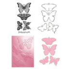 Chloe’s Creative Cards Delightful Butterflies 3D Embossing Folder, Die and Stamp Set c-3dembdiest-db components