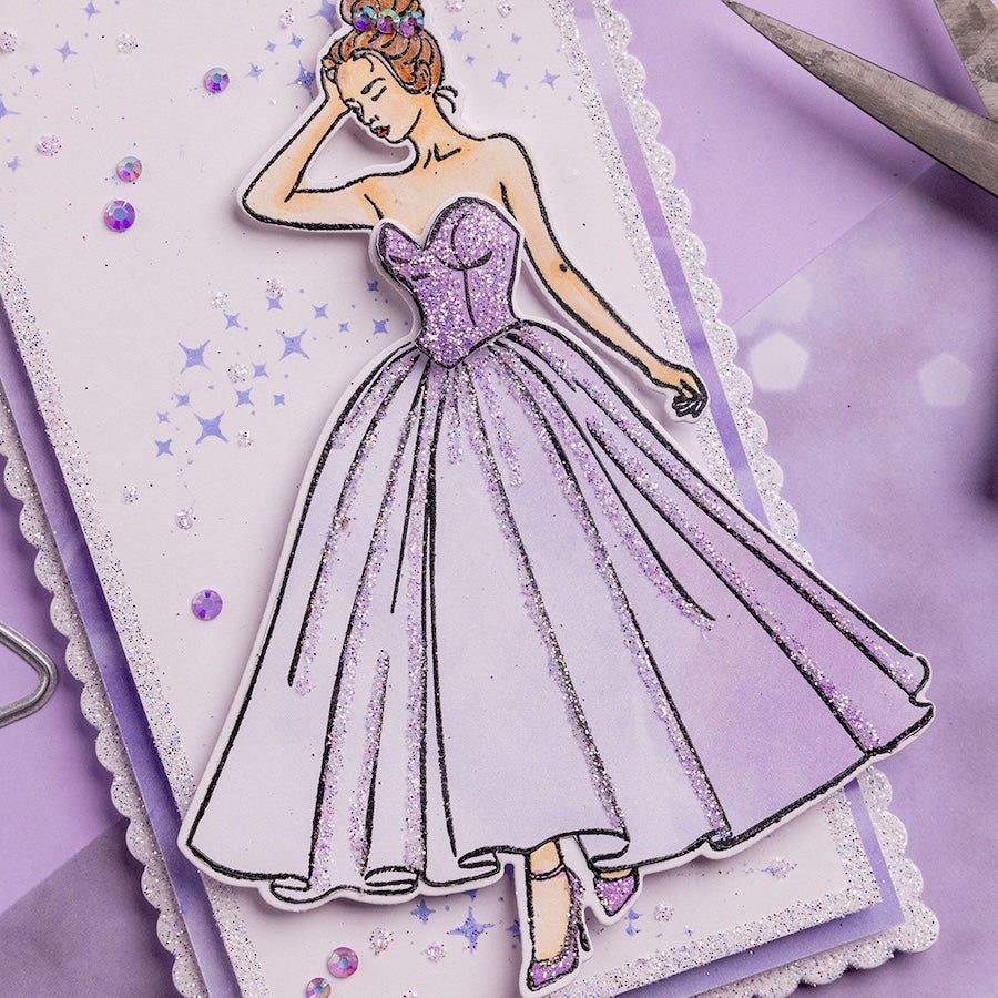 Chloe's Creative Cards Elegant Lady Die and Stamp Set c-diest-elelady purple