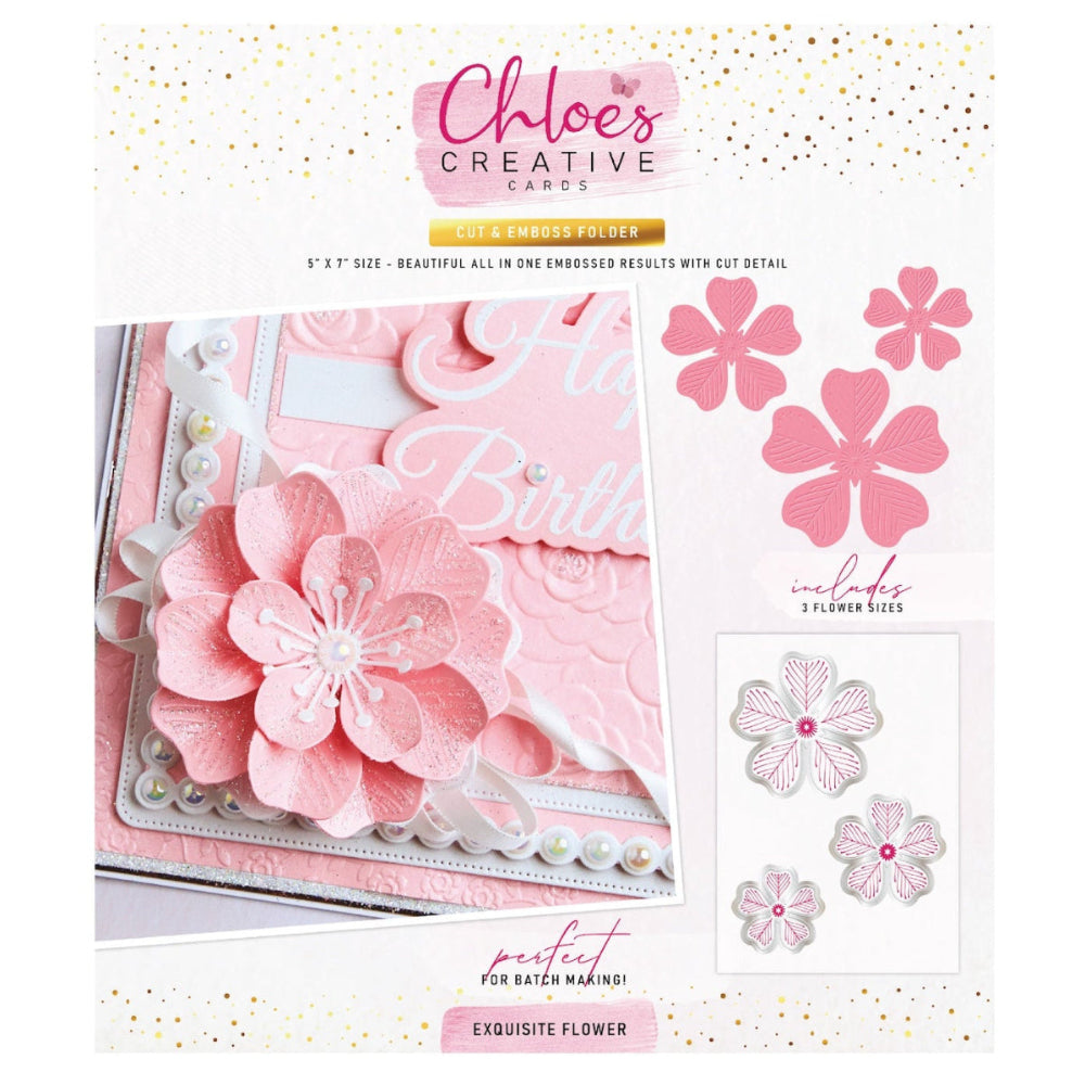 Chloe's Creative Cards Exquisite Flower 5x7 Cut and Emboss Folder c-cemb-exqfl