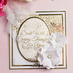 Chloe's Creative Cards Falling Leaves Clear Stamp c-stam-falll white flowers gold leaf background pearls