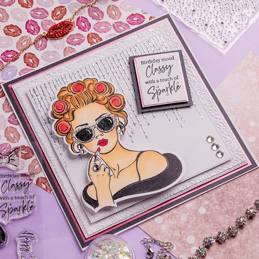 Chloe's Creative Cards Falling Sparkles Clear Stamp c-stam-falls classy