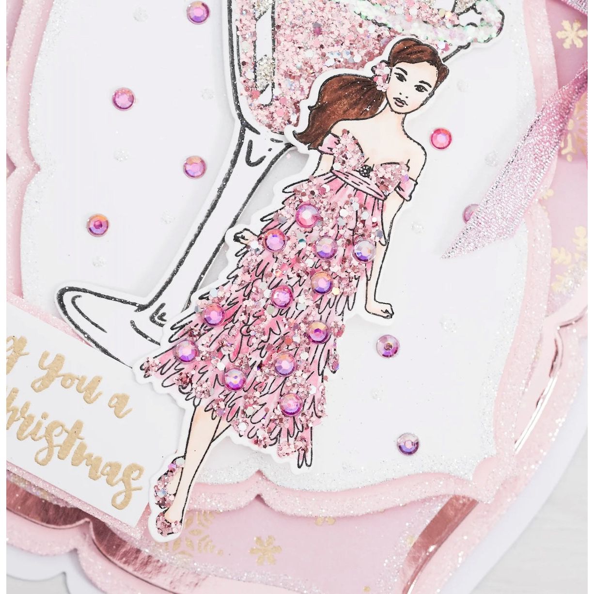 Chloe’s Creative Cards Festive Frills Die and Stamp Set c-diest-ffrills pink