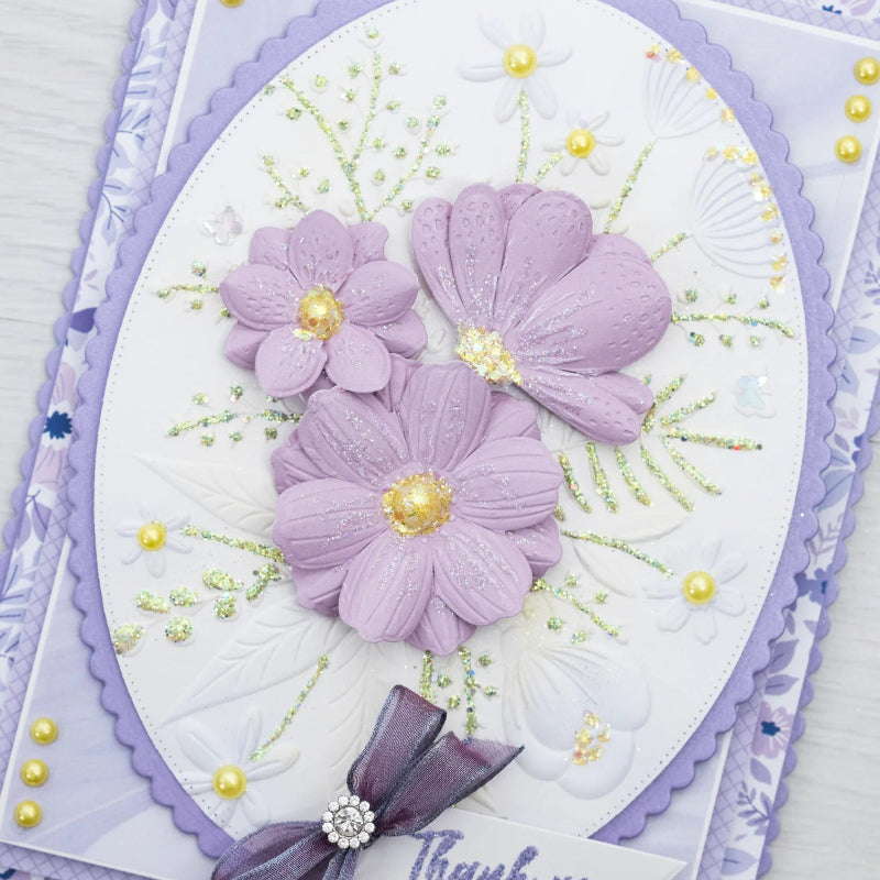 Chloe's Creative Cards Floral Fantasy 3D Embossing Folder c-3demb-florfan flowers