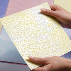 Chloe's Creative Cards Floral Lace 8x8 Foiled Paper Pad c-fpad-florl yellow leaves background