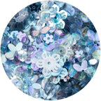 Chloe’s Creative Cards Floral Sequins Blues c-florseq-blue detail