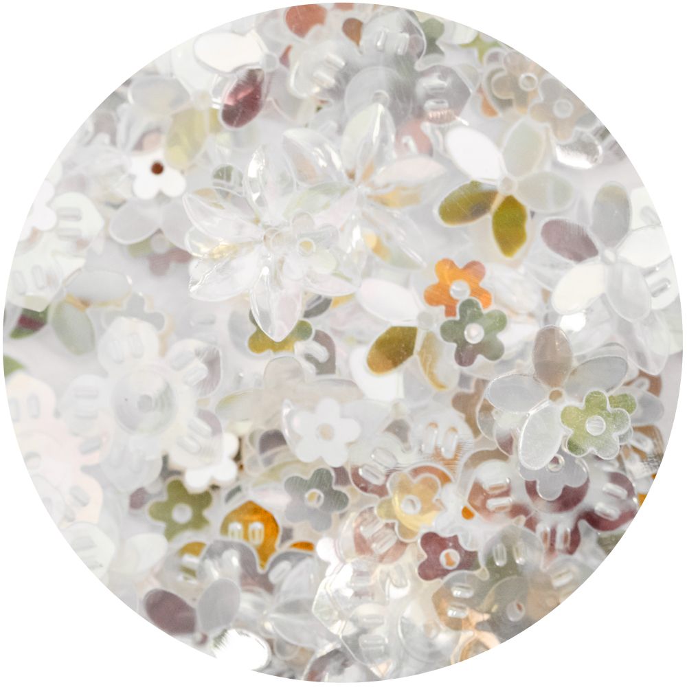 Chloe’s Creative Cards Floral Sequins Iridescent c-florseq-irid detail