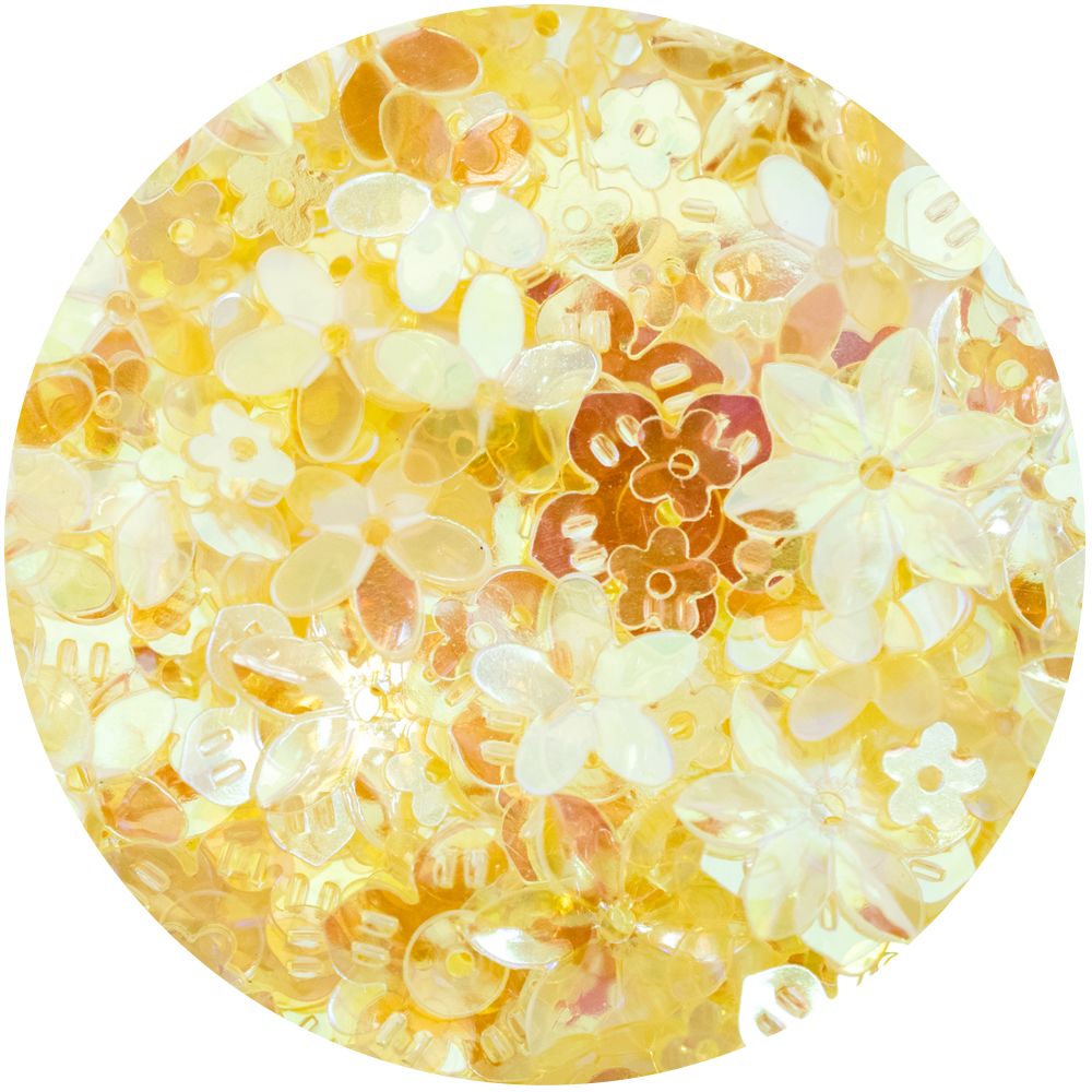 Chloe’s Creative Cards Floral Sequins Yellows c-florseq-yel detail