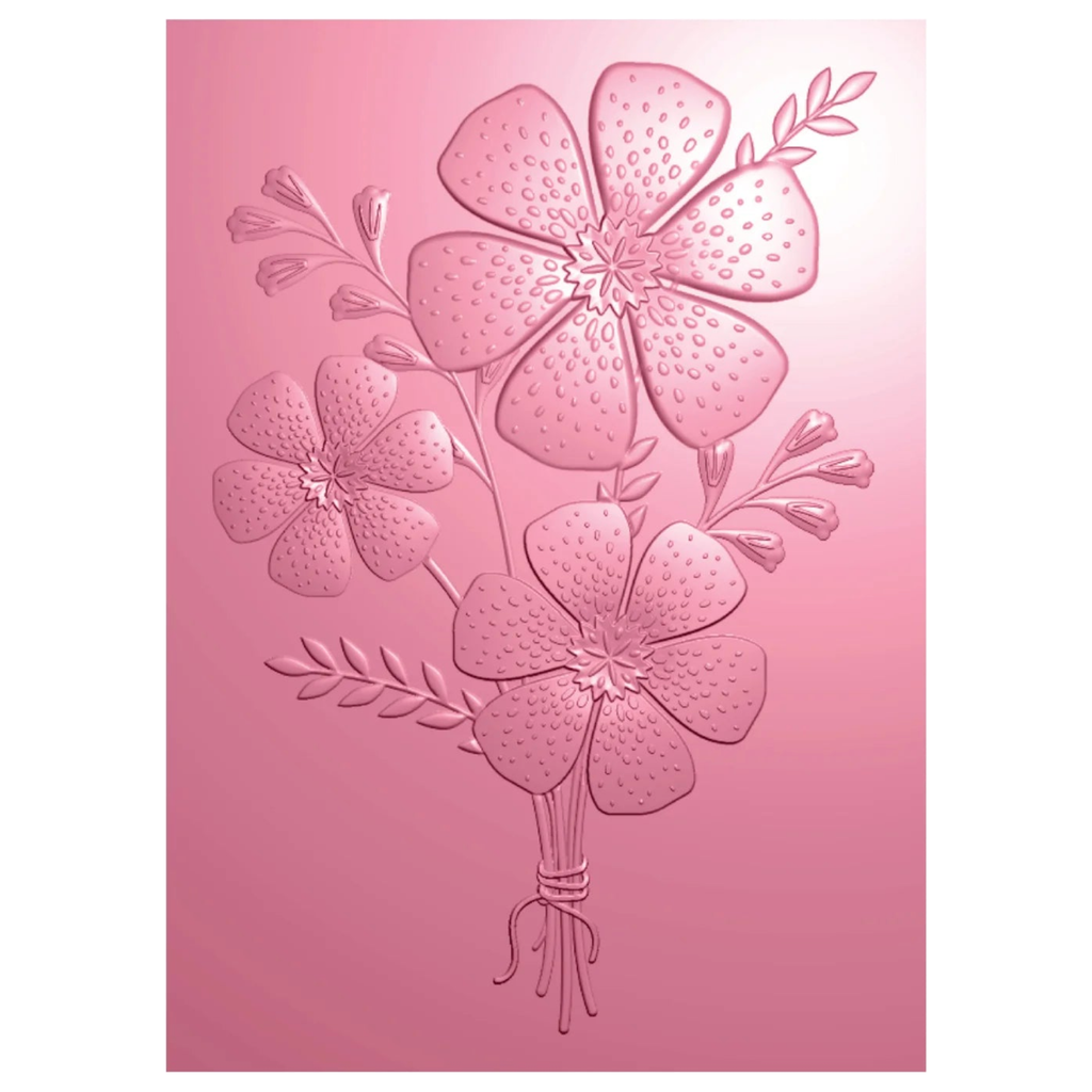 Chloe’s Creative Cards Flower Bouquet Folder, Stamp, Die and Vellum Bundle emboss