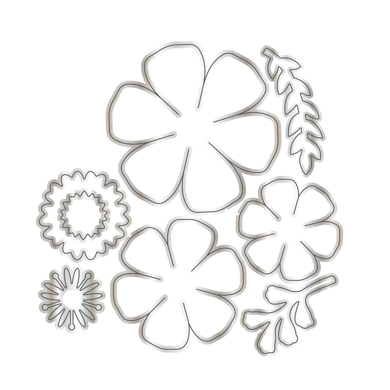 Chloe’s Creative Cards Flower Bouquet Folder, Stamp and Die Set c-3dembdiest-flowbou shapes