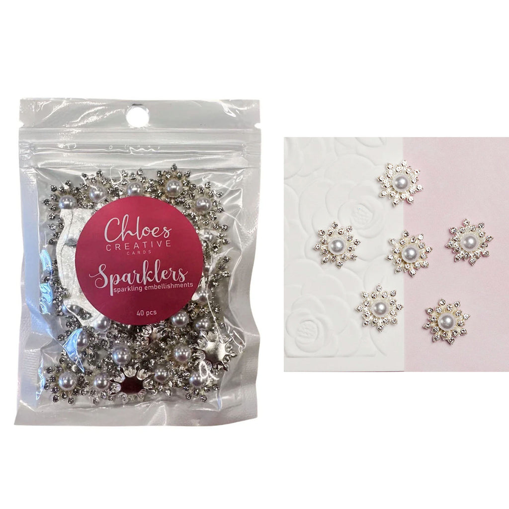 Chloe’s Creative Cards Flower Sparklers Pearl c-sparke-pflo