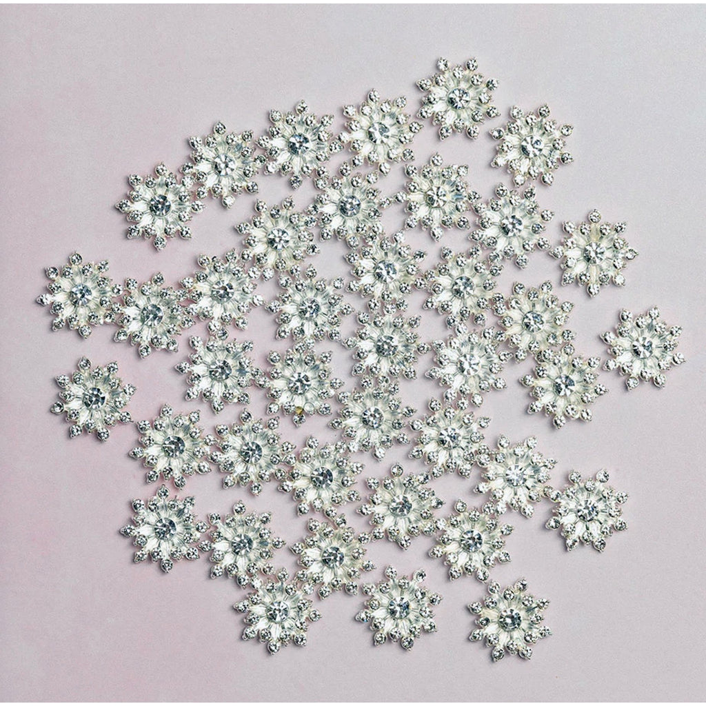 Chloe’s Creative Cards Flower Sparklers Silver c-sparke-sflo rhinestone detail