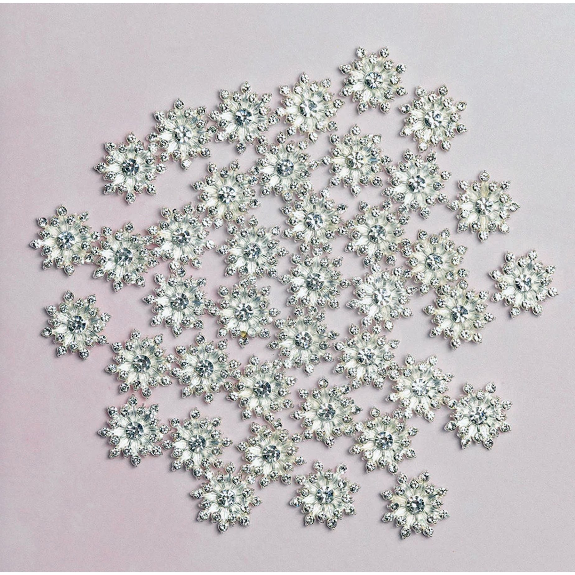Chloe’s Creative Cards Flower Sparklers Silver c-sparke-sflo rhinestone detail