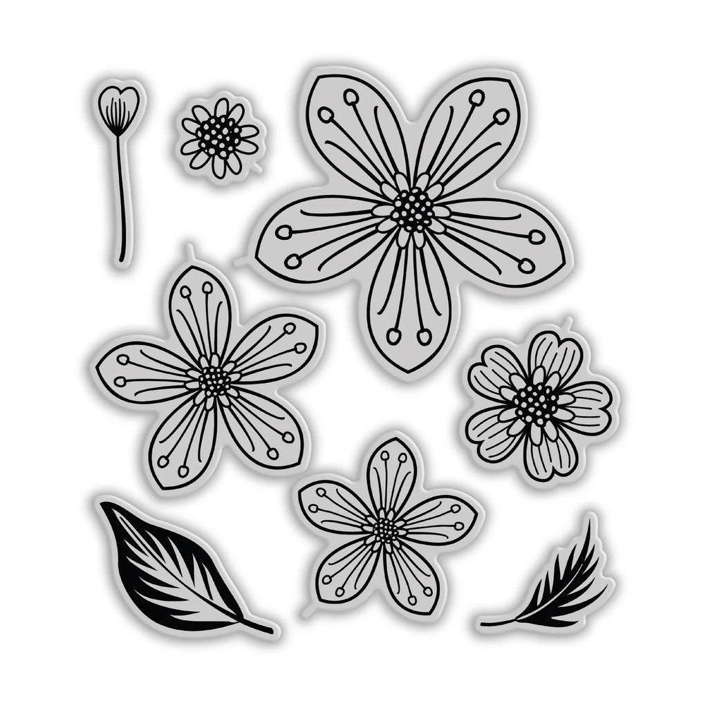Chloe’s Creative Cards Flower Swirl Folder, Stamp, Die and Vellum Bundle stamps