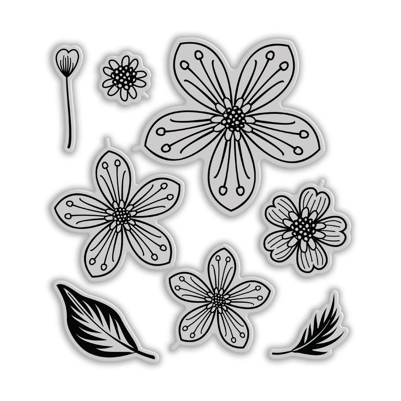 Chloe’s Creative Cards Flower Swirl Folder, Stamp, Die and Vellum Bundle stamps