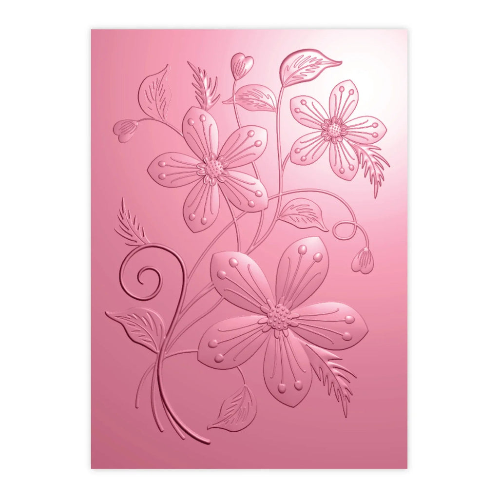 Chloe’s Creative Cards Flower Swirl Folder, Stamp and Die Set c-3dembdiest-floswi emboss