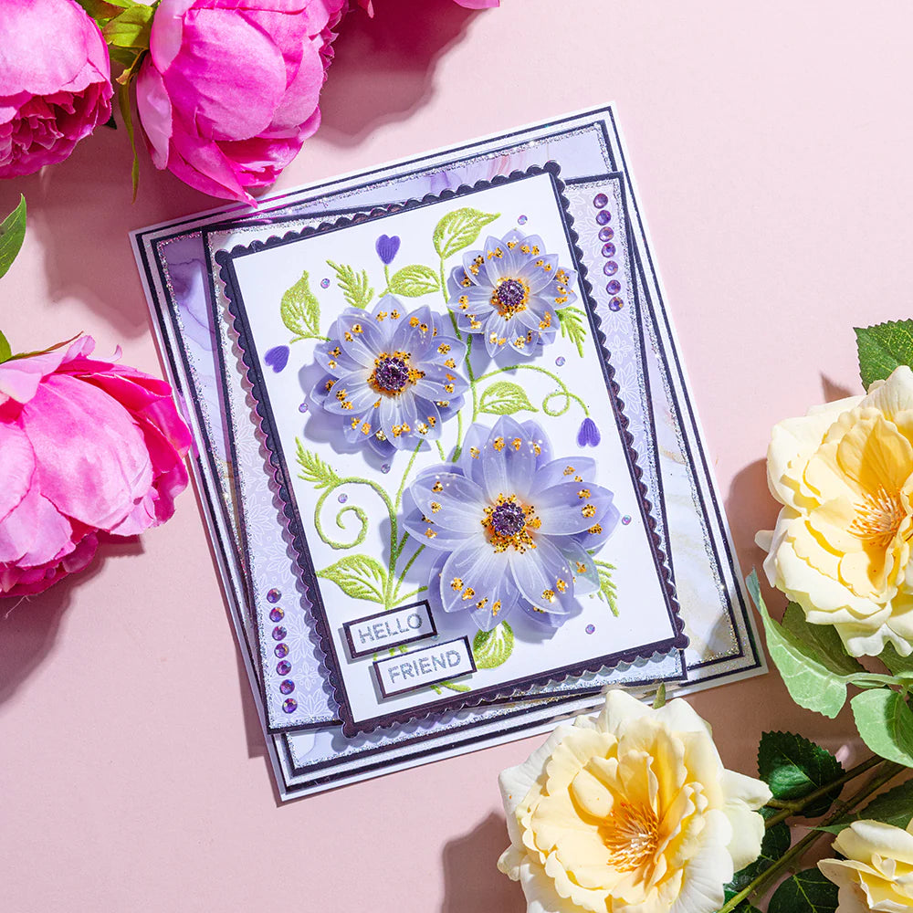 Chloe’s Creative Cards Flower Swirl Folder, Stamp and Die Set c-3dembdiest-floswi friend