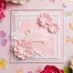 Chloe's Creative Cards Flowers in Bloom 3D Embossing Folder c-3demb-flobl pearls flower backgroud pink flowers birthday card