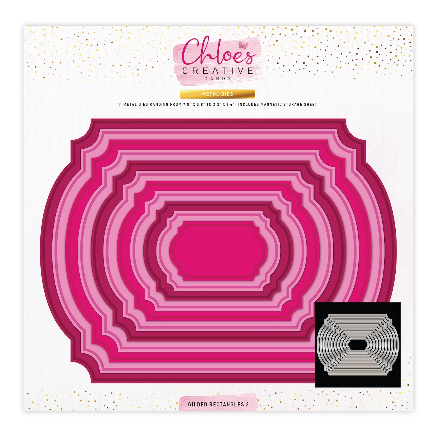 Chloe's Creative Cards Gilded Rectangles 2 Dies c-mdie-8gr2