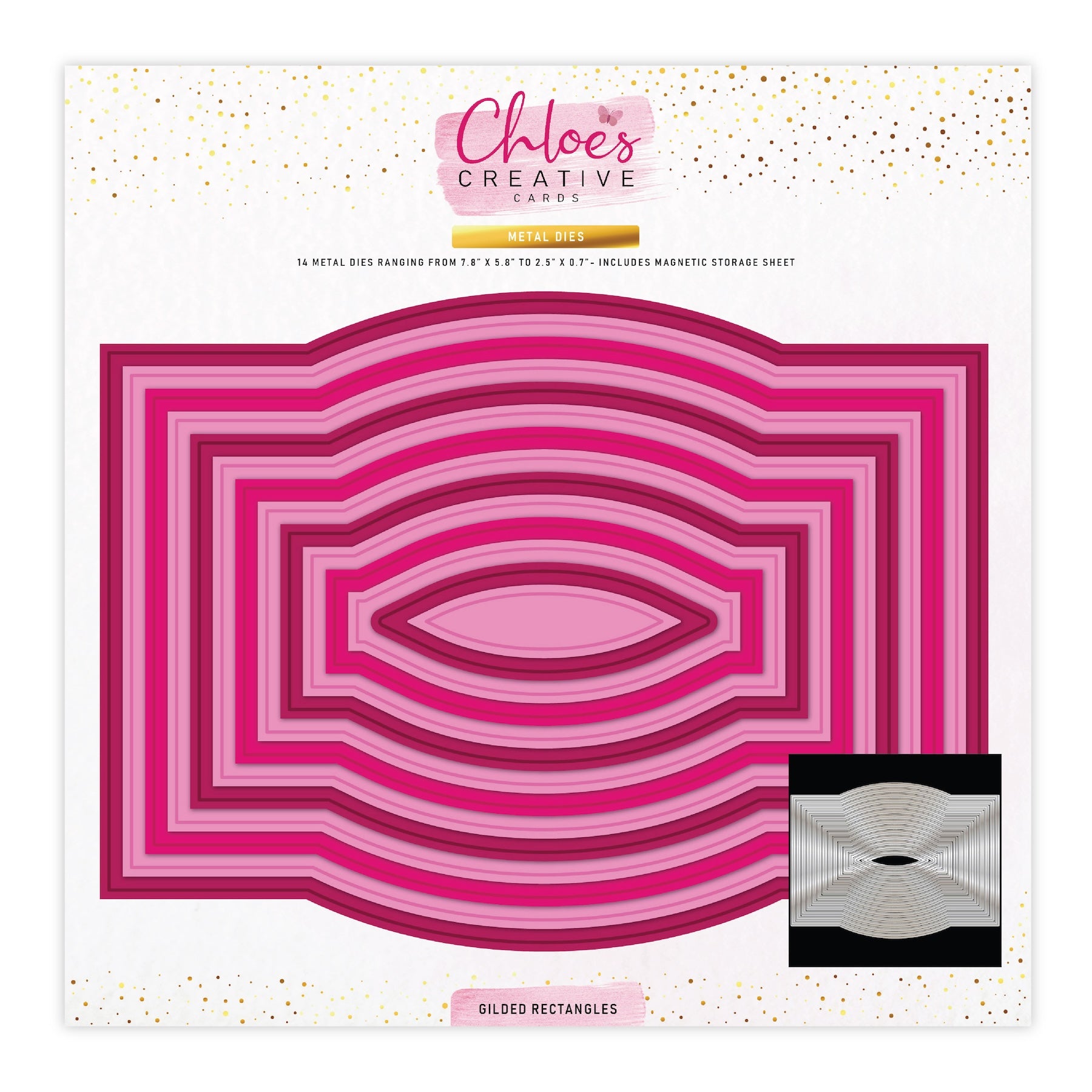 Chloe's Creative Cards Gilded Rectangles Dies c-mdie-8gr