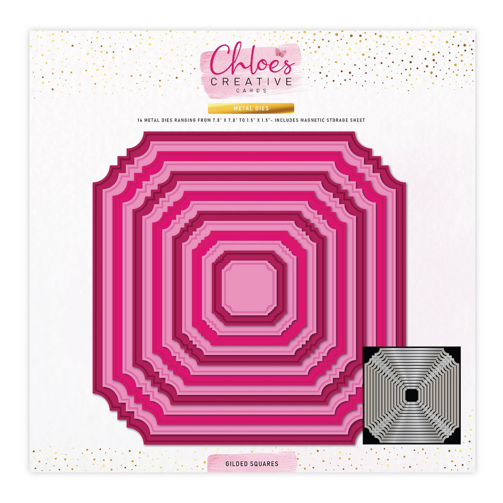 Chloe's Creative Cards Gilded Squares Dies c-mdie-8gs