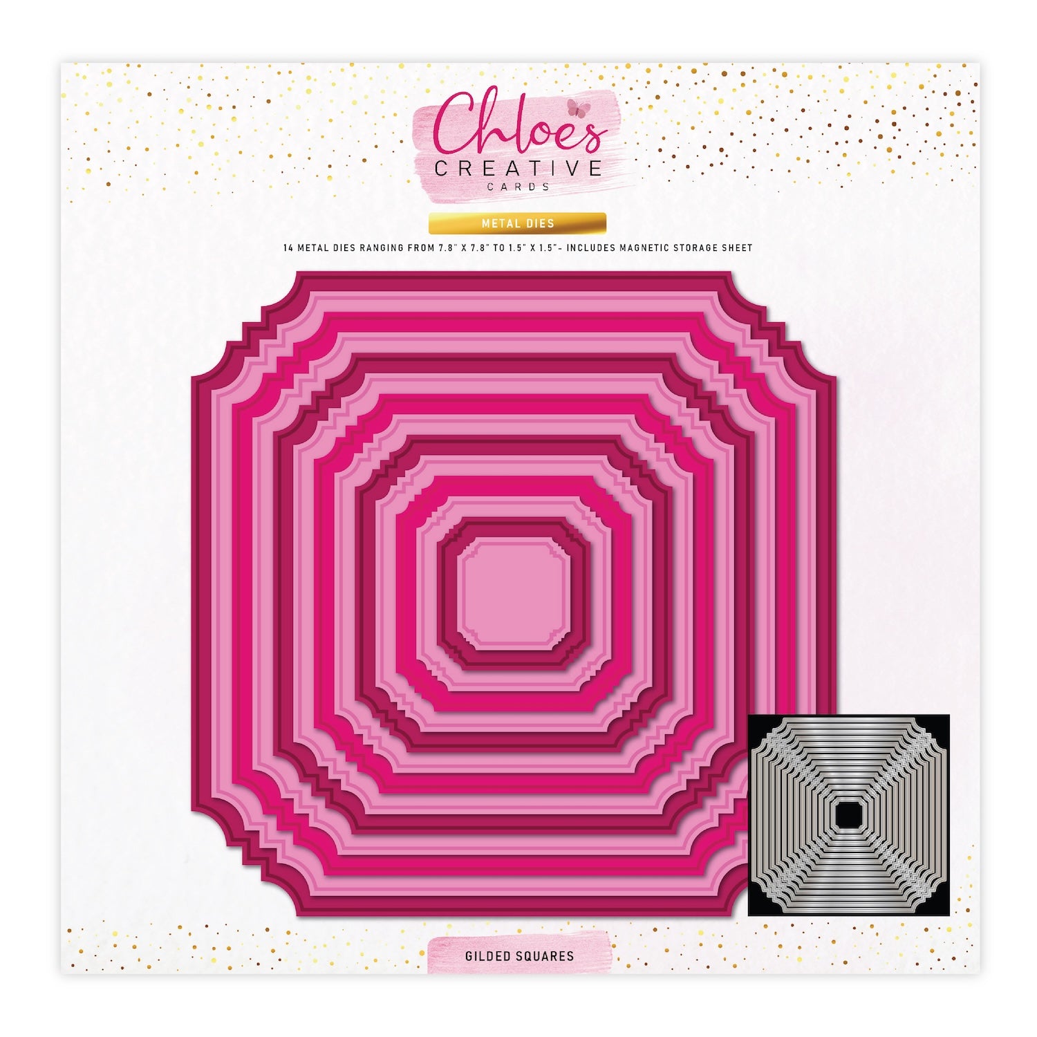Chloe's Creative Cards Gilded Squares Dies c-mdie-8gs