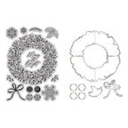Chloe's Creative Cards Gilded Wreath Die and Stamp Set c-diest-gilw pieces
