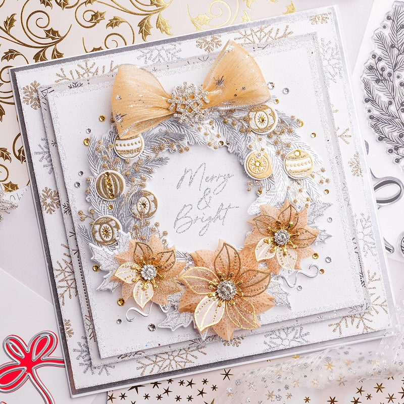Chloe's Creative Cards Gilded Wreath Die and Stamp Set c-diest-gilw wreath