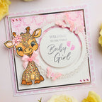 Chloe’s Creative Cards Giraffe Die and Stamp Set c-diest-babyg baby girl