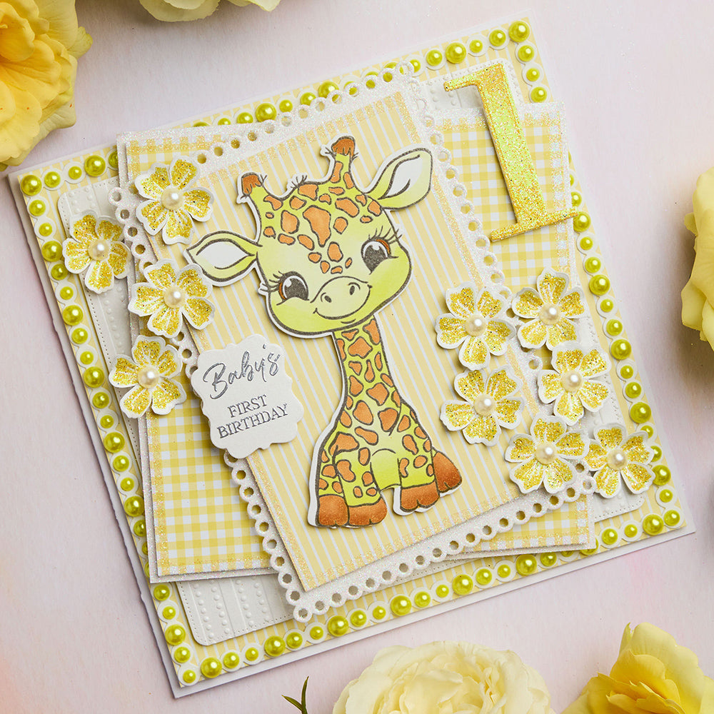 Chloe’s Creative Cards Giraffe Die and Stamp Set c-diest-babyg first birthday