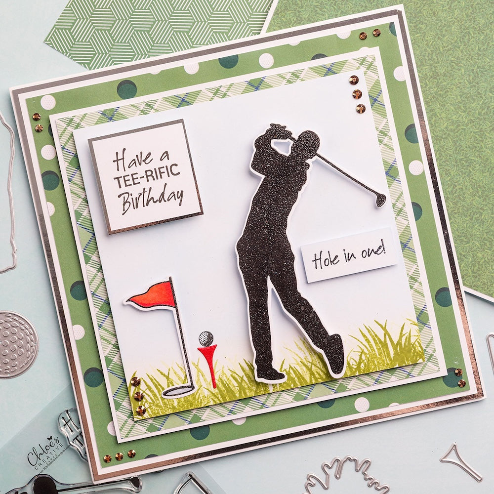 Chloe's Creative Cards Happy Hobbies 8x8 Paper Pad c-ppad-hhob golfer