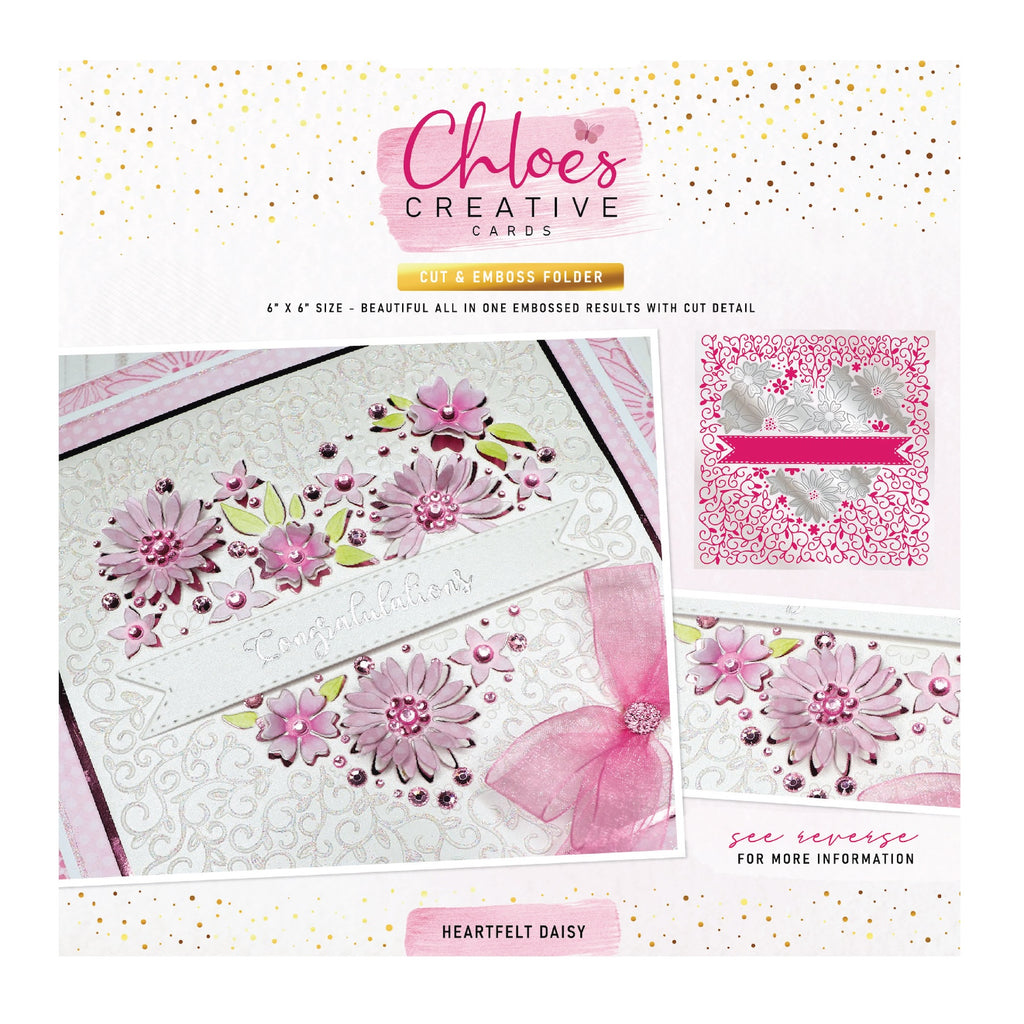Chloe's Creative Cards Heartfelt Daisy Cut and Emboss Folder c-cemb-heartd