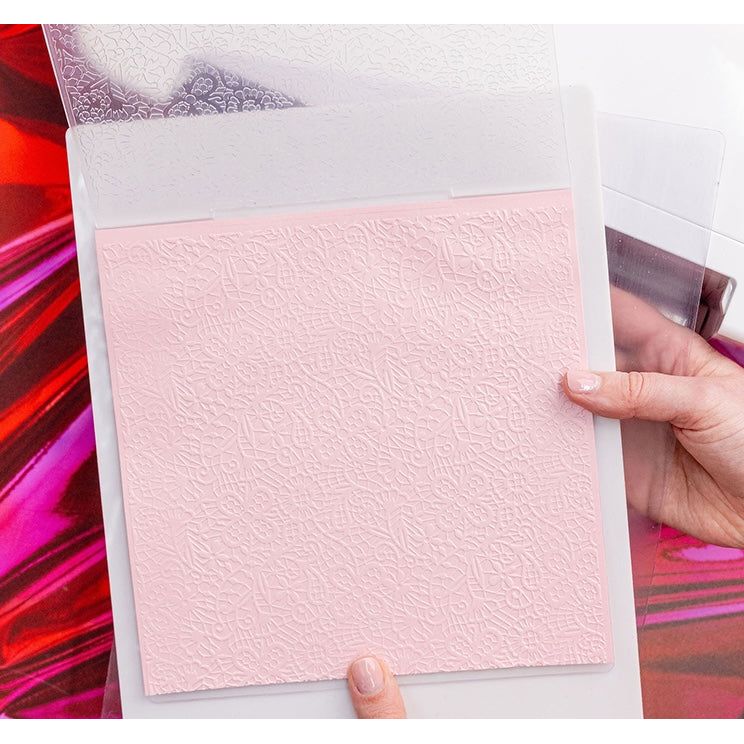 Chloe's Creative Cards Lace Background Embossing Folder c-8emb-laceb folder