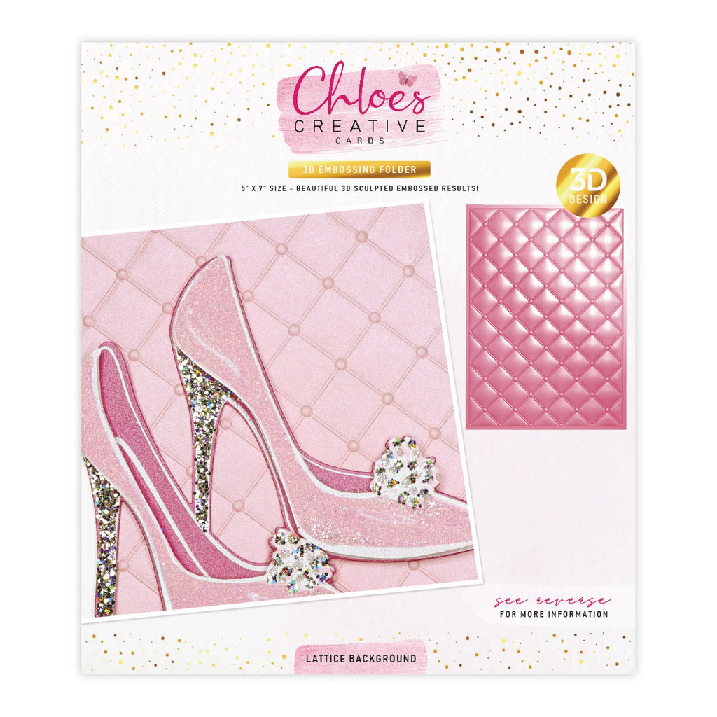 Chloe's Creative Cards Lattice Background 3D Embossing Folder c-3demb-3dlatt