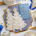 Chloe's Creative Cards Merry and Bright Clear Stamp c-stam-merryb gold sparkle trees gold star background holiday card