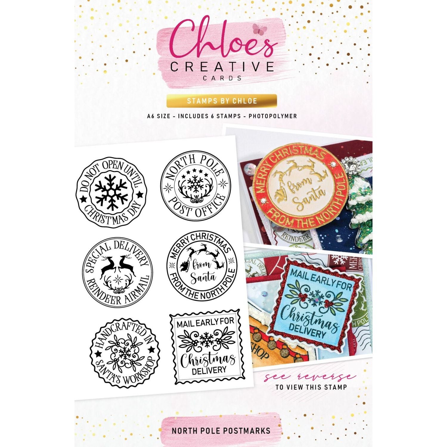 Chloe’s Creative Cards North Pole Postmarks Clear Stamps c-stam-npost
