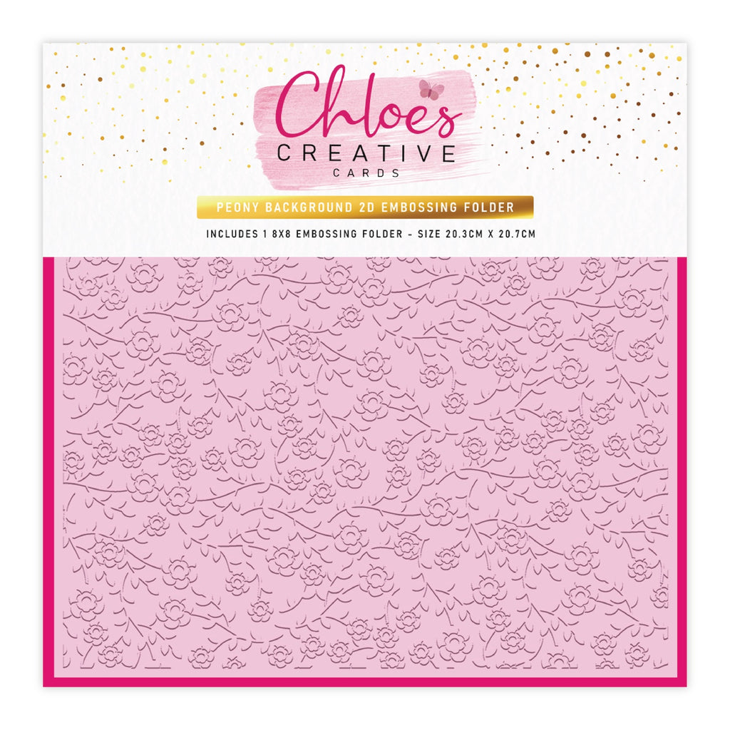 Chloe’s Creative Cards Peony Background 2D Embossing Folder c-8emb-ppeo