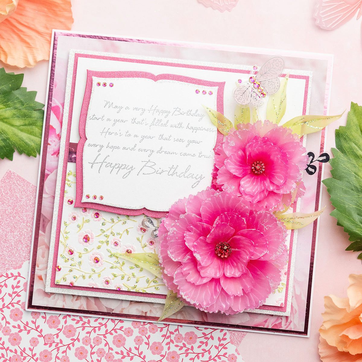 Chloe’s Creative Cards Peony Flower 3D Embossing Folder and Die c-3dembdiest-pf birthday