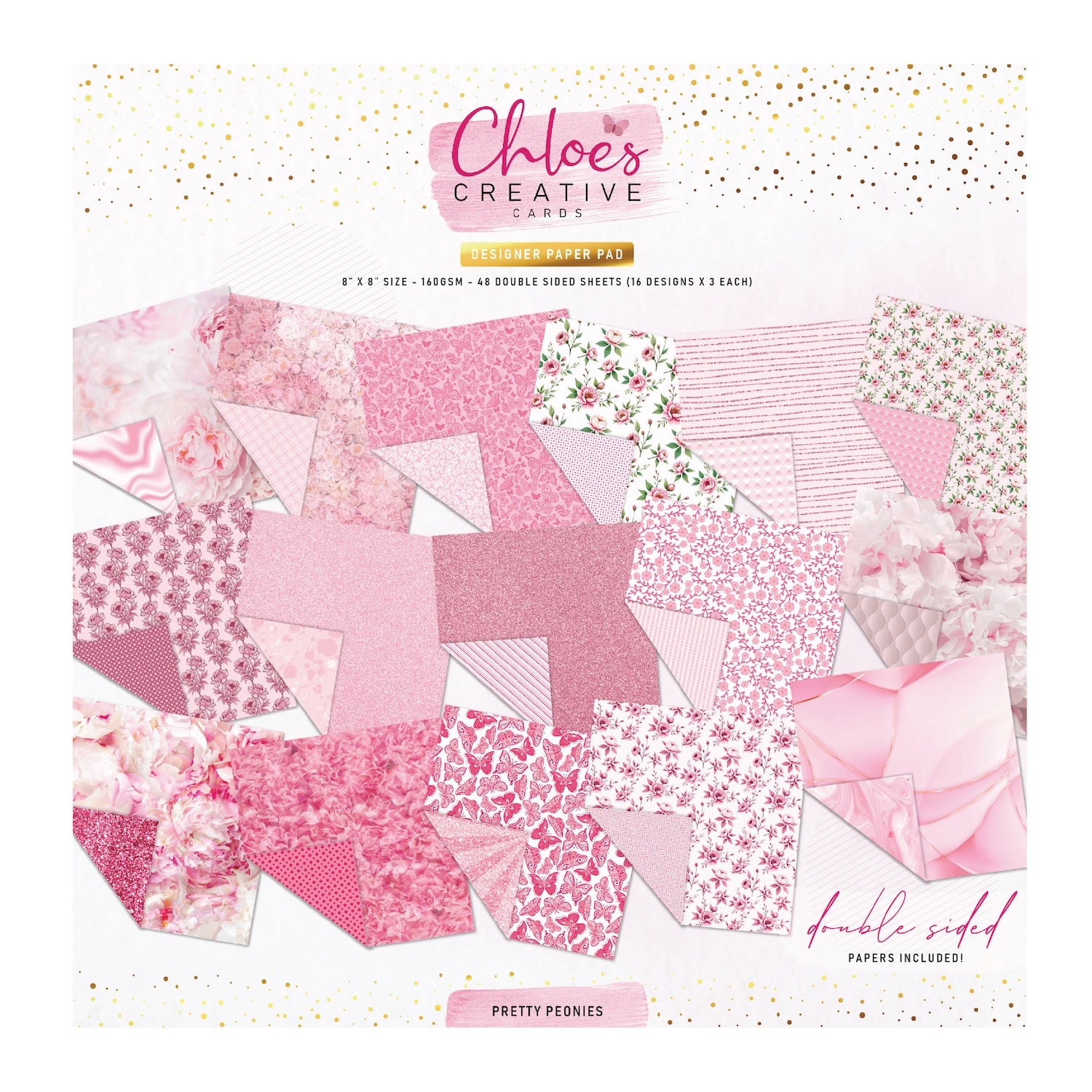Chloe’s Creative Cards Pretty Peonies 8x8 Paper Pad c-ppad-ppeony