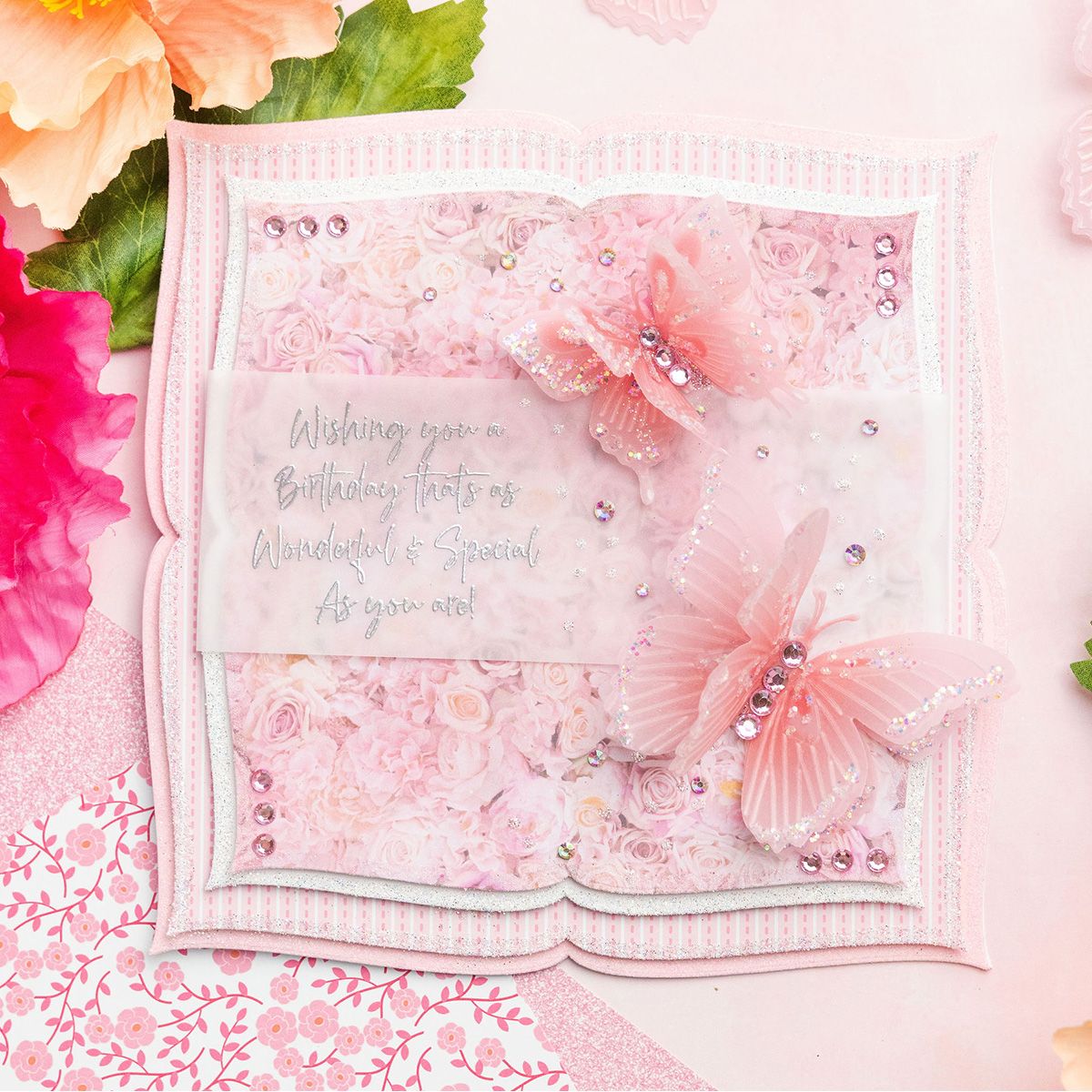 Chloe’s Creative Cards Pretty Peonies 8x8 Paper Pad c-ppad-ppeony birthday pink