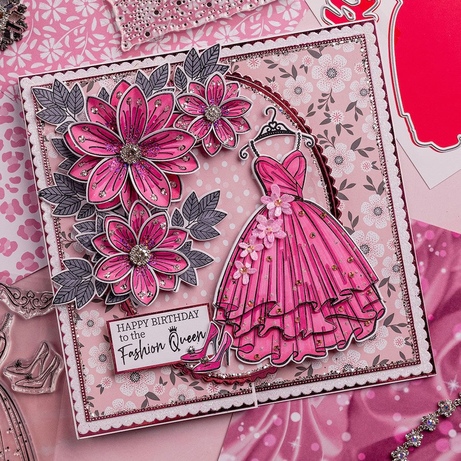 Chloe's Creative Cards Princess Dress Die and Stamp Set c-diest-princd flowers