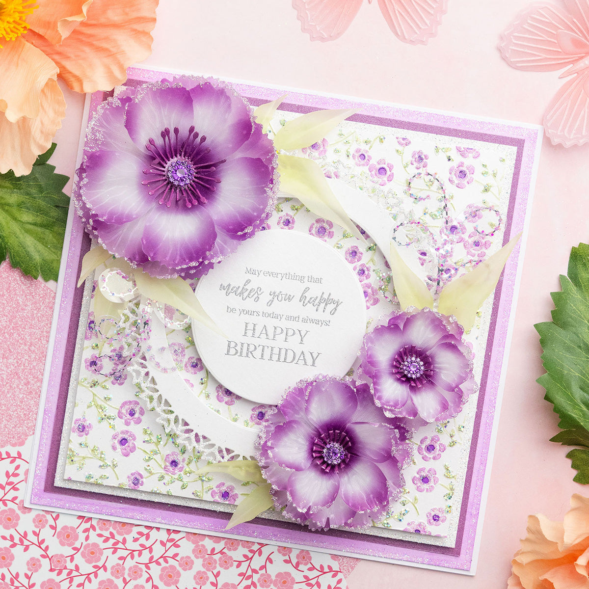 Chloe’s Creative Cards Printed Pretty Peonies Ombre Vellum c-vpad-5x7peo birthday