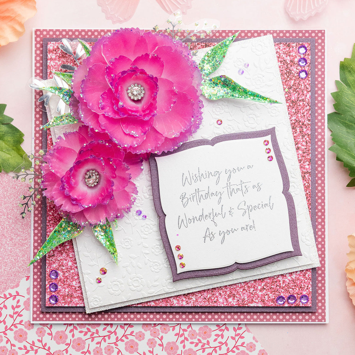 Chloe’s Creative Cards Printed Pretty Peonies Ombre Vellum c-vpad-5x7peo birthday pink