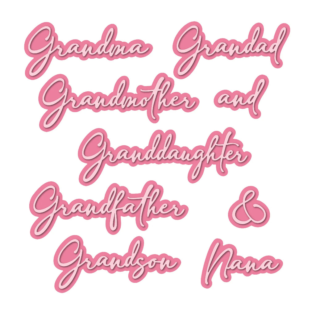 Chloe's Creative Cards Relatives 2 Dies c-mdie-rel2 words